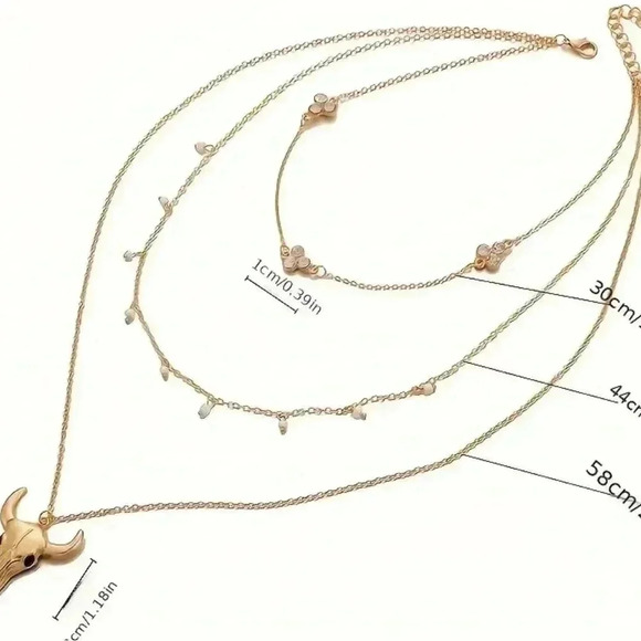 Metallic animals pattern decorative pro necklace sparkling rhinestone - Picture 3 of 3